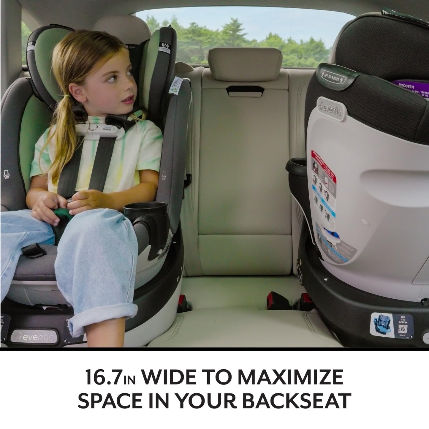 Evenflo Gold Revolve360 Slim 2-in-1  Rotational Car Seat with Green (peridot green)