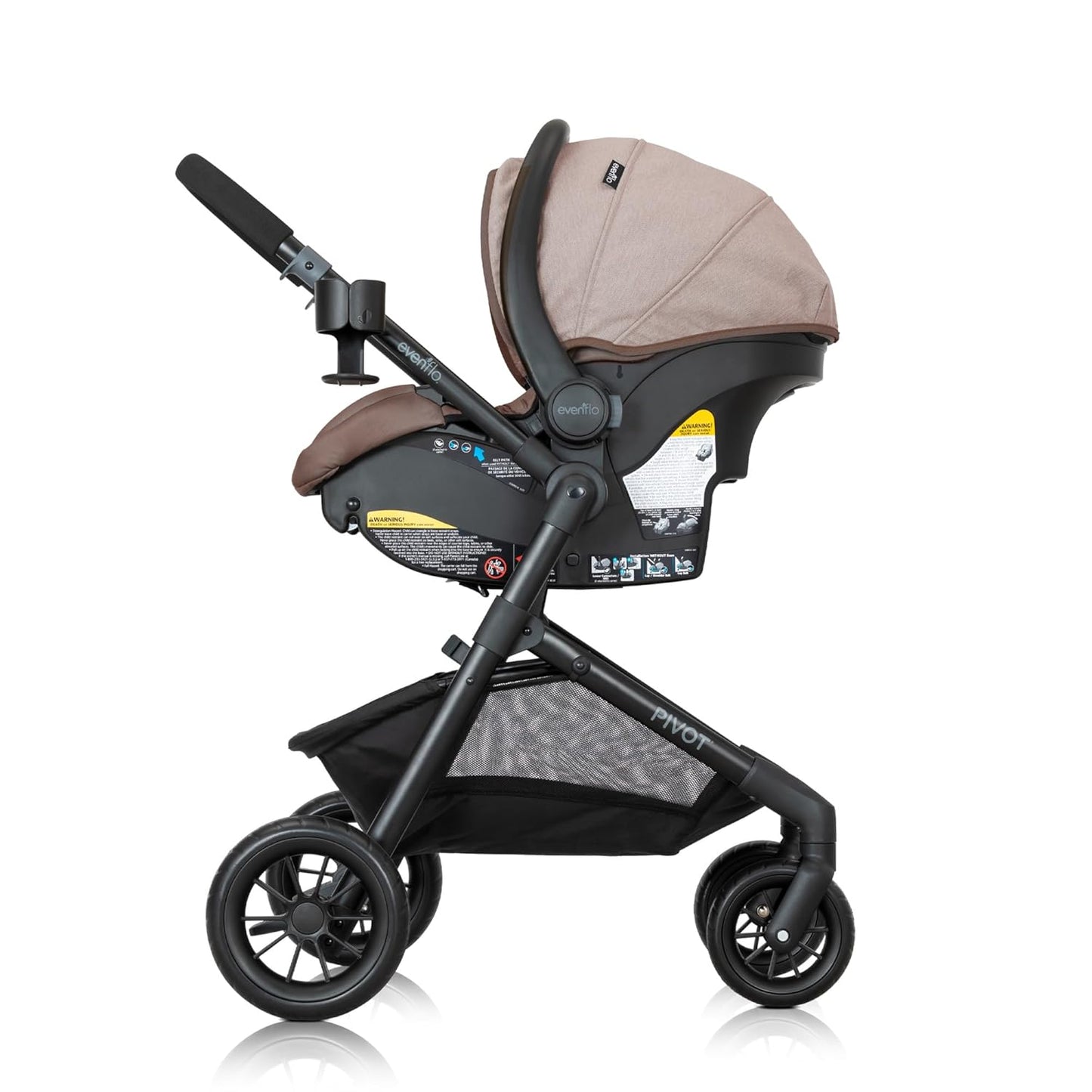 Evenflo Pivot Modular Travel System with LiteMax Preemie and Infant Car Seat (Desert Tan) (Copy)