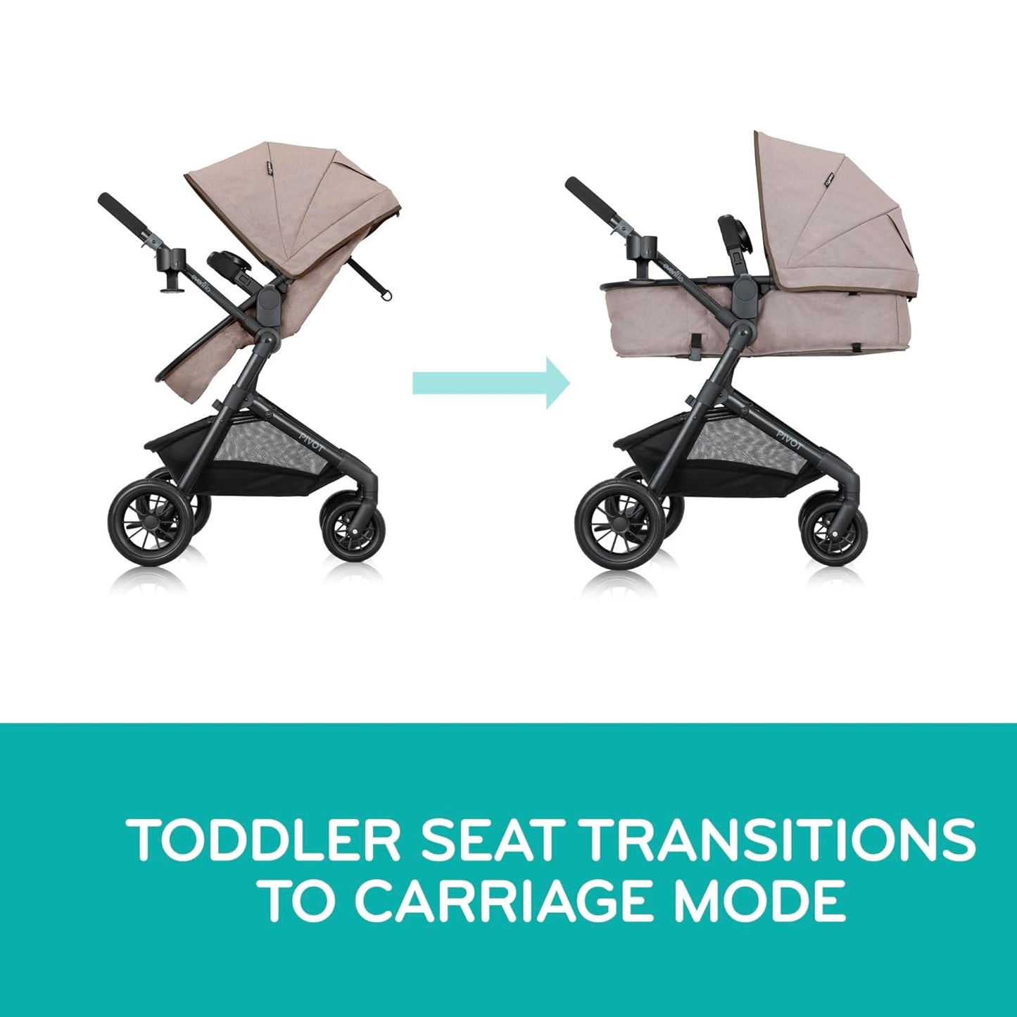 Evenflo Pivot Modular Travel System with LiteMax Preemie and Infant Car Seat (Desert Tan) (Copy)