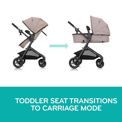 Evenflo Pivot Modular Travel System with LiteMax Preemie and Infant Car Seat (Desert Tan) (Copy)