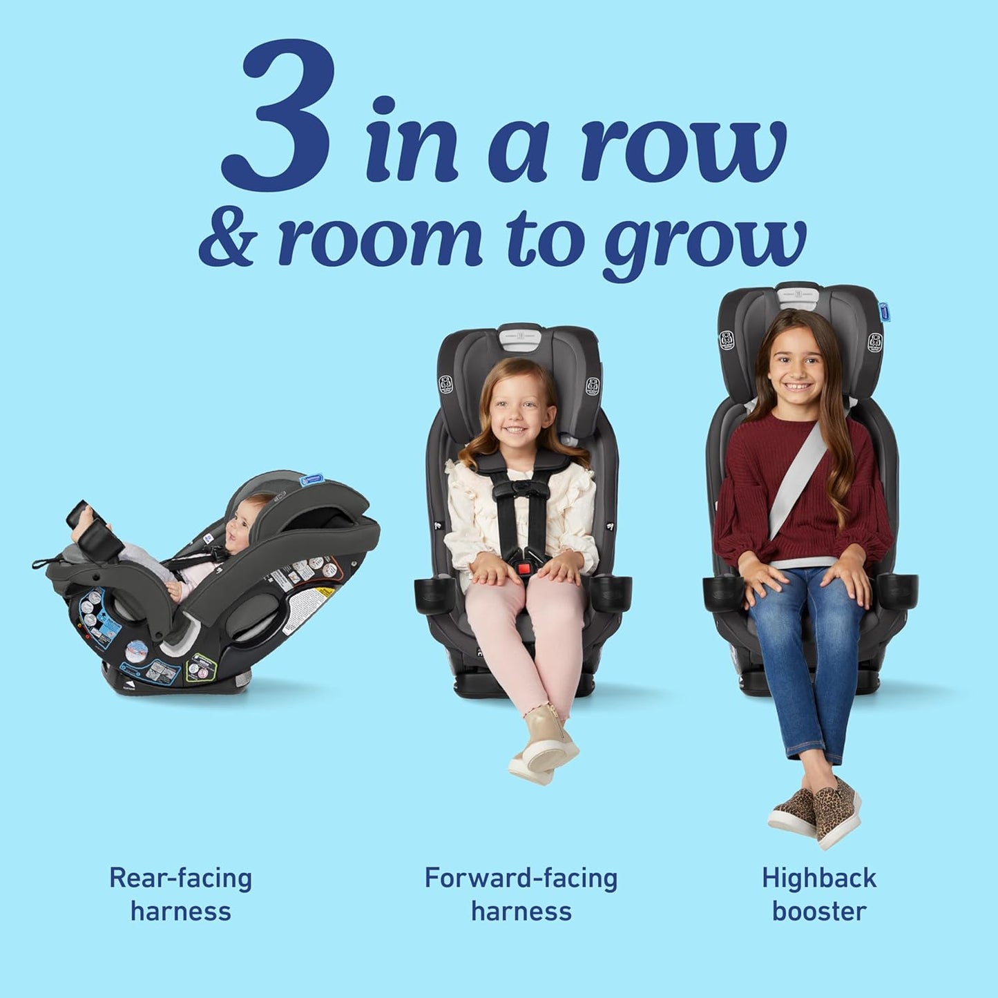Graco SlimFit3 LX 3-in-1 Slim Car Seat, Kunningham