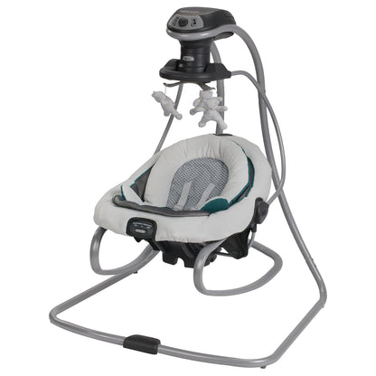 Graco DuetSoothe Swing and Rocker with Removable Swing Seat and 6 Swinging Speeds for Toddler Swing Seat and Swing Chair (Sapphire)