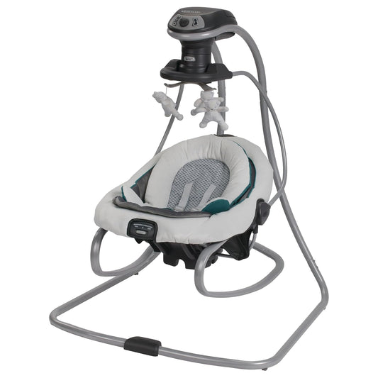 Graco DuetSoothe Swing and Rocker with Removable Swing Seat and 6 Swinging Speeds for Toddler Swing Seat and Swing Chair (Sapphire)