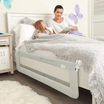 ComfyBumpy 59 inch Extra Long Adjustable Toddler Bed Rail, White XL 59" x 19.5"