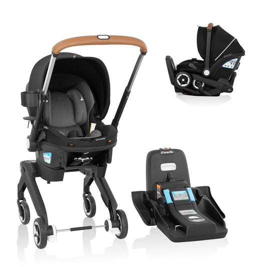 Evenflo  Shyft DualRide  with Carryall Storage  infant car seat and stroller combo  (moonstone grey)