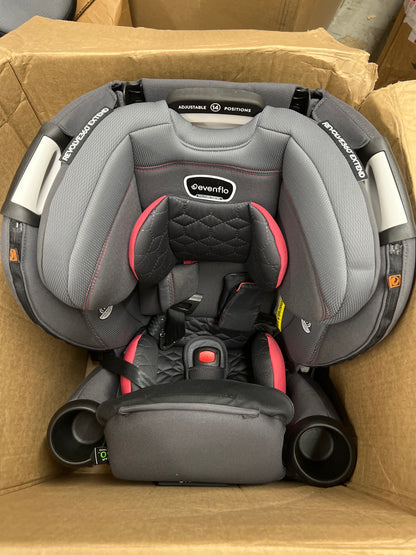 Evenflo Revolve360 Extend Convertible Car Seat with 360 Degree Rotation, Extended Rear-Facing, Forward-Facing, Booster Mode, and Secure Latch Install, Rowe Pink