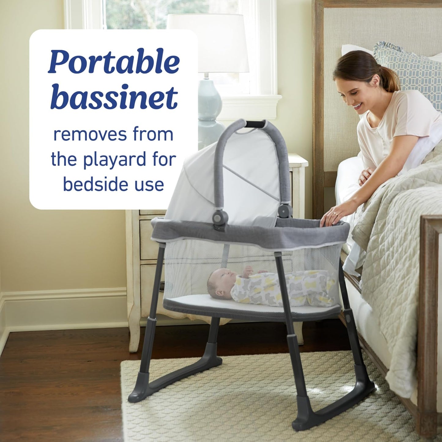 Graco Pack 'n Play Day2Dream Travel Bassinet Playard Features Portable Bassinet Diaper Changer and More (Lo, Lo)