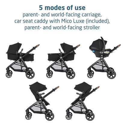 Maxi-Cosi Zelia Luxe 5-in-1 Modular Travel System in New Hope Black USED
