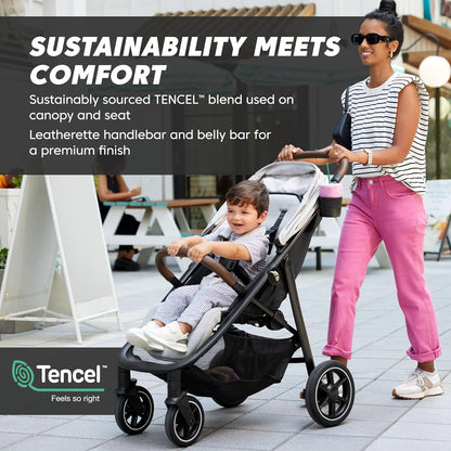 Baby Jogger® City Mini Air Lightweight Stroller, Compact Baby Stroller with All-Terrain Wheel Suspension Adjustable Seat with Calf Support Compact Fold, Rich Black
