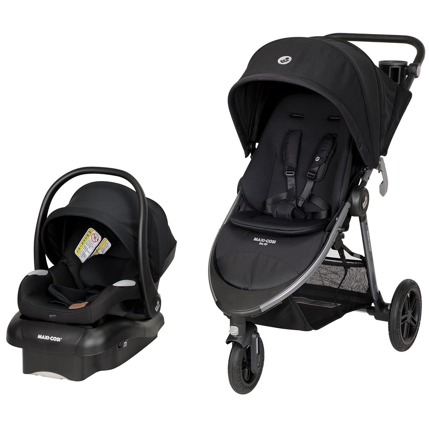 Maxi-Cosi Gia XP Luxe Travel System Stroller and Car Seat, Midnight Black