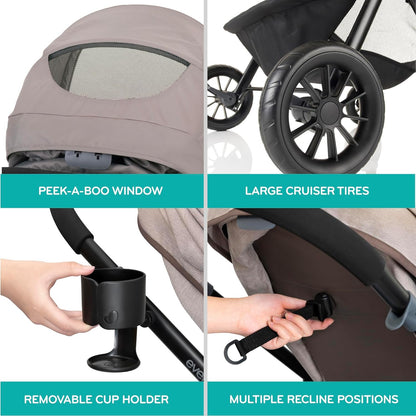 Evenflo Pivot Modular Travel System with LiteMax Preemie and Infant Car Seat (Desert Tan) (Copy)