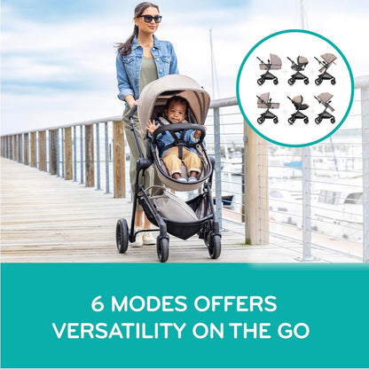 Evenflo Pivot Modular Travel System with LiteMax Preemie and Infant Car Seat (Desert Tan) (Copy)