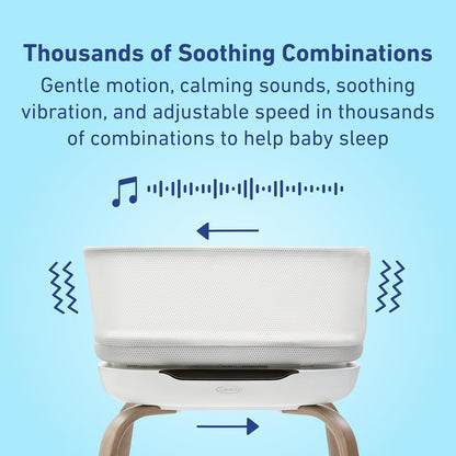 Graco® SmartSense Soothing Baby Bassinet – Smart Newborn Bassinet Detects and Automatically Responds to Baby's Cries – For Newborn Babies to 6 Months