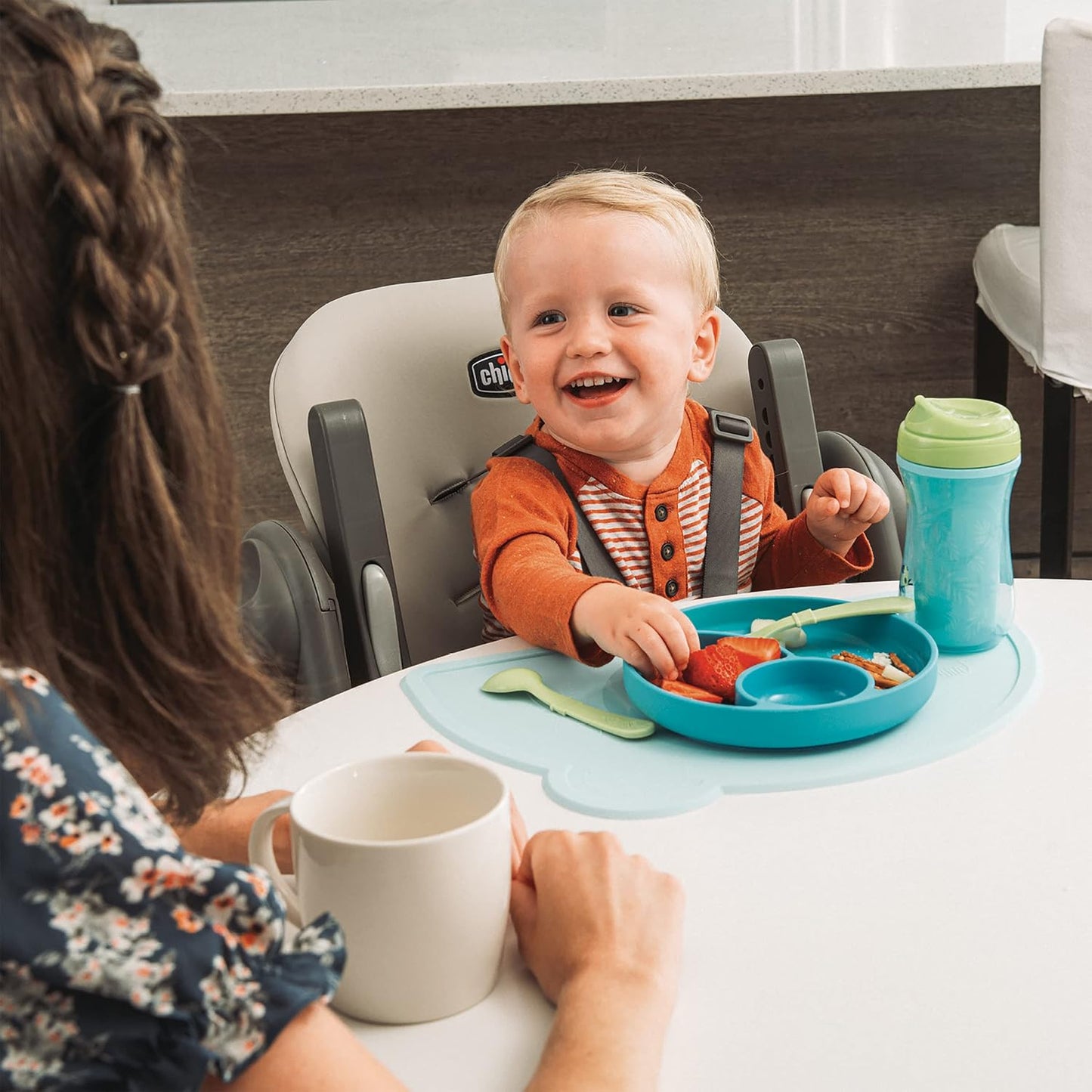 Chicco Polly Foldable High Chair for Babies and Toddlers, Space-Saving | Taupe (Open Box)
