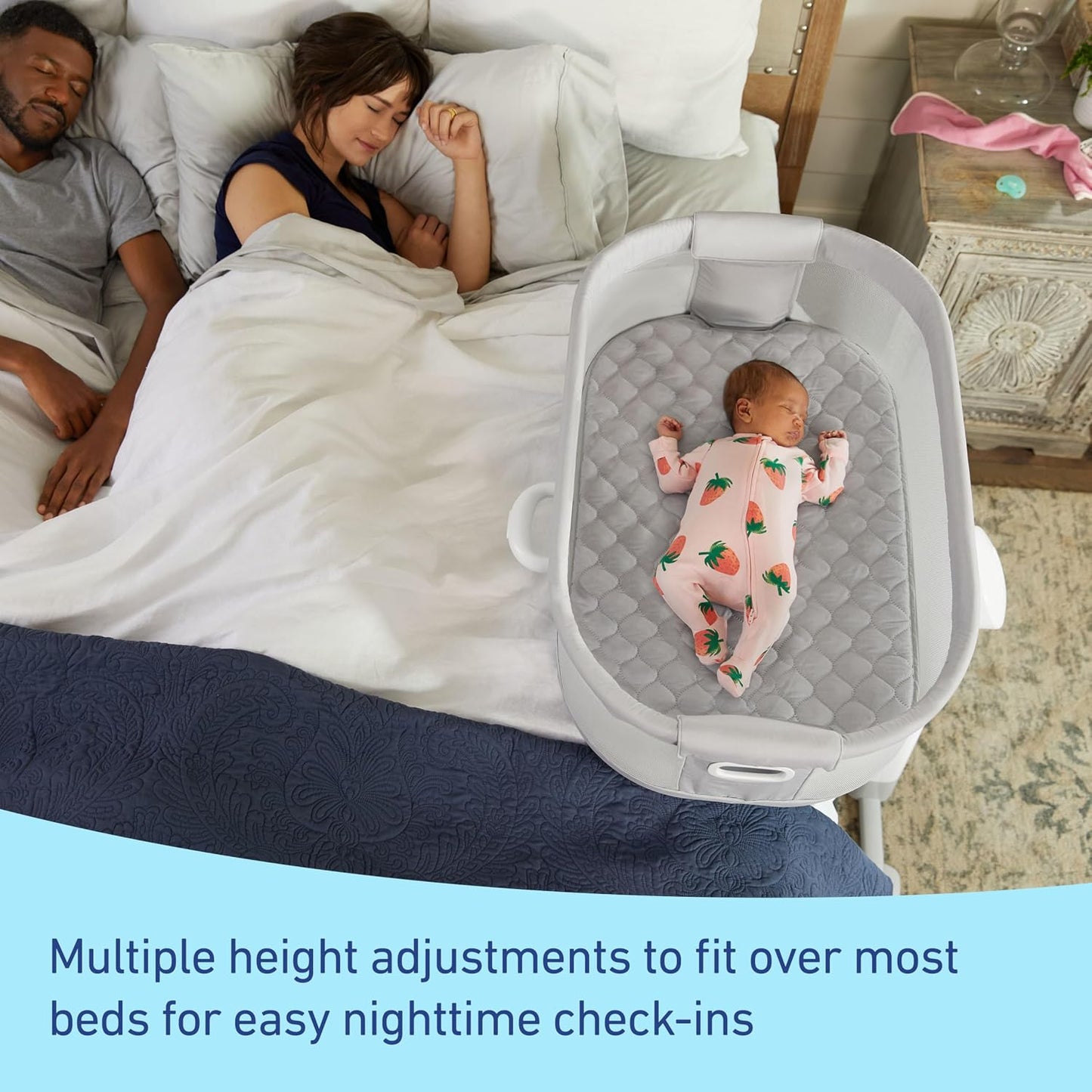 Graco® DreamMore™ Bedside Bassinet Deluxe with Calming Motion, Maison (Open Box)