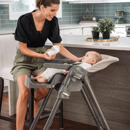Chicco Polly Foldable High Chair for Babies and Toddlers, Space-Saving | Taupe (Open Box)