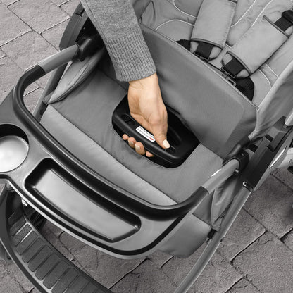 Chicco Mini Bravo Plus Travel System, Mini Bravo Plus Stroller with KeyFit 30 Infant Car Seat and Base, Slate/Grey (Open Box)