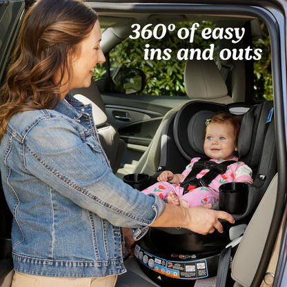Graco EasyTurn 360 2-in-1 Convertible Car Seat, Solae Gray (New)