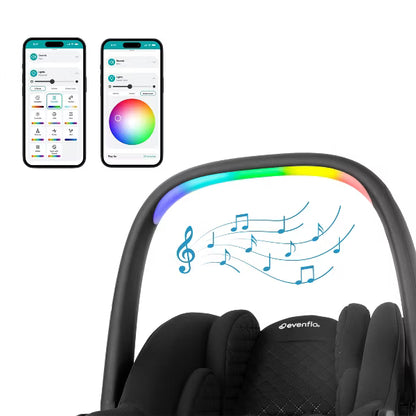Evenflo Revolve180 LiteMax NXT Rotational Infant Car Seat with SensorySoothe - Jasper Black (new)
