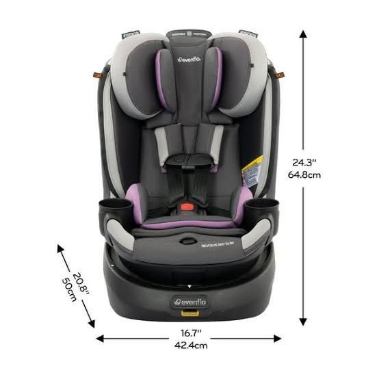 Evenflo Revolve360 Slim 2-in-1 Rotational Convertible Car Seat, Sutton Purple