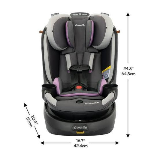 Evenflo Revolve360 Slim 2-in-1 Rotational Convertible Car Seat, Sutton Purple