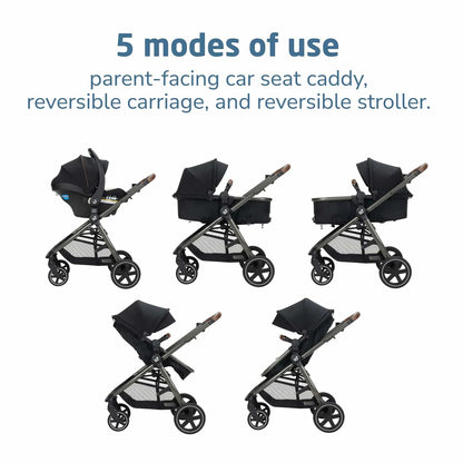 Maxi Cosi Zelia 2 Luxe 5 in 1 Modular Travel System in Onyx Sand